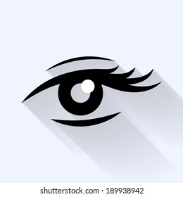 Lady's eye flat icon.