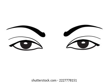 Lady's eyes  simple flat style illustration.