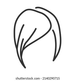 Lady's Hairstyle Icon. Editable Bold Outline With Color Fill Design. Vector Illustration.