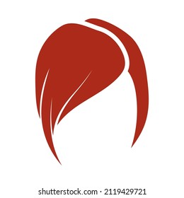 Lady's Hairstyle Icon. Flat Color Design. Vector Illustration.