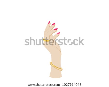 Lady's Hand With Bangle and Ring - Cartoon Vector Image Stock photo © 