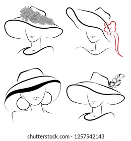 Lady's image in a hat, stylized design