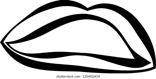 Lady's lips Comic style outline