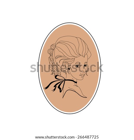 Lady's portrait in oval frame