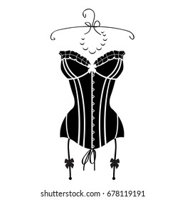 Lady's Sexy Black Vintage Corset