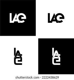 lae initial letter monogram logo design set svg