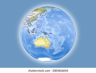 Lae-Papua New Guinea is shown on vector globe map. The map shows Lae-Papua New Guinea 's location in the world. svg