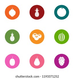 Laevulose icons set. Flat set of 9 laevulose vector icons for web isolated on white background