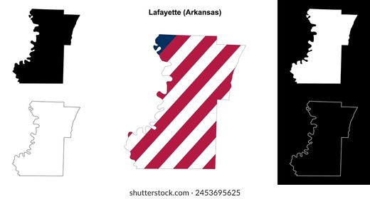 Lafayette County (Arkansas) outline map set