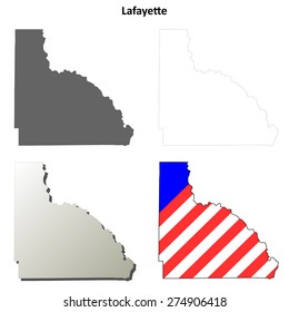 Lafayette County (Florida) outline map set