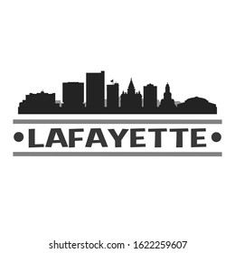 Lafayette Louisiana City Travel. City Skyline. Silhouette City. Design Vector. Famous Monuments.