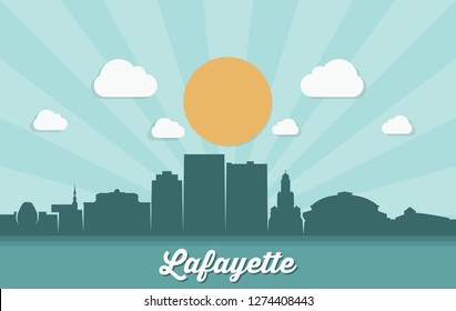 Lafayette skyline - Louisiana, United States of America, USA - vector illustration