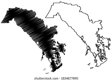 Lafourche County, Louisiana (U.S. County, United States Of America, USA, U.S., US) Map Vector Illustration, Scribble Sketch Lafourche Parish Map