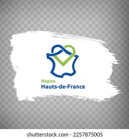 lag of Hauts-de-France brush strokes. Flag Region Hauts-de-France of France on transparent background for your web site design, app, UI. French Republic.  EPS10.