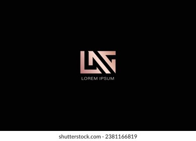 lag letter modern style design creative golden wordmark design typography illustration, lng wordmark, lag logo