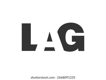 LAG logo design. Initial letter L A G bold font style for tech startups, consulting, corporate branding. Creative company name, headlines typography identity, trendy logotype. Vector illustration.