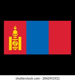 lag of Mongolia vector illustration on black background