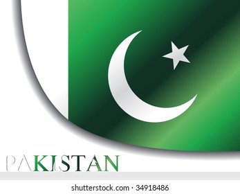 lag of Pakistan, national country symbol illustration