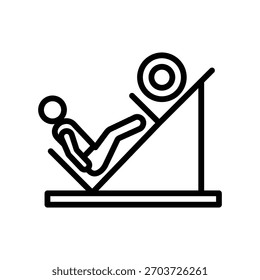 Icono de ejercicio de la prensa del retraso, gráficos del Vector de línea