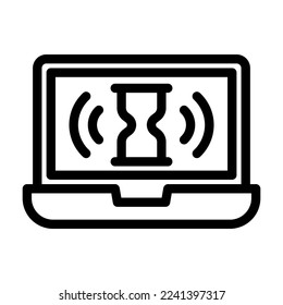 lag problem line icon illustration vector graphic