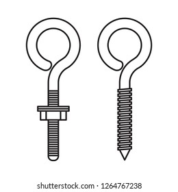 Lag screw eye bolt.Plain eye bolt