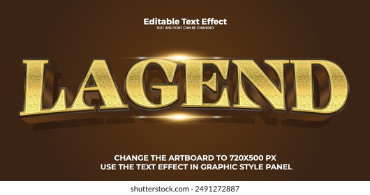 Lagend editable text effect in modern trend style