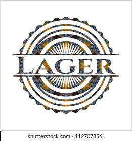 Lager arabesque style badge. arabic decoration.