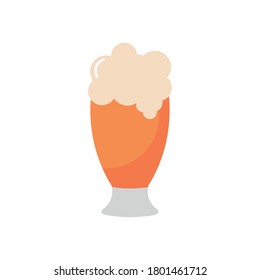 lager beer glass icon over white background, flat style, vector illustration