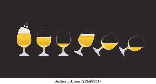 a lager beer glasses in fullness set