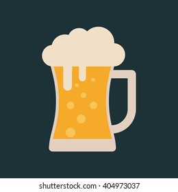 Lager beer icon. Vector beer. Glass with beer isolated on background