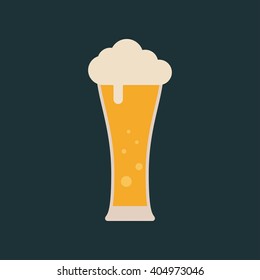 Lager beer icon. Vector beer. Glass with beer isolated on background