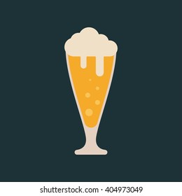 Lager beer icon. Vector beer. Glass with beer isolated on background
