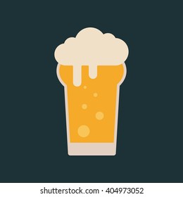 Lager beer icon. Vector beer. Glass with beer isolated on background