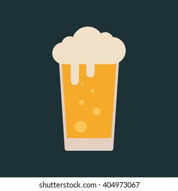 Lager Beer Icon. Vector Beer. Glass With Beer Isolated On Background