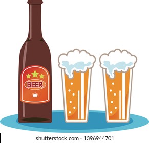 Lager beer icon.Glass with beer.glass.beer.Beer bottle.vector icon.