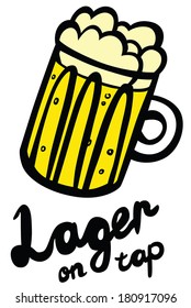 Lager Beer on Tap in Glas Mug