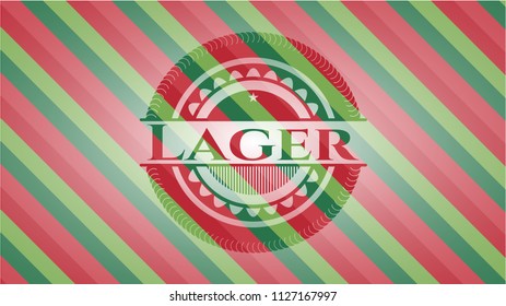 Lager christmas emblem background.