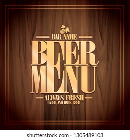 Lager and dark Beer menu design for bar .Vector illustration