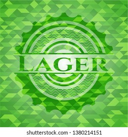 Lager green mosaic emblem