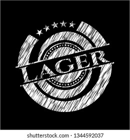 Lager on blackboard