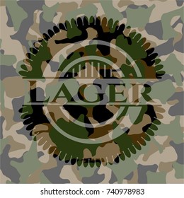 Lager on camo texture
