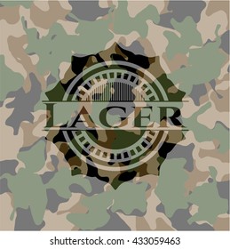 Lager on camouflaged texture