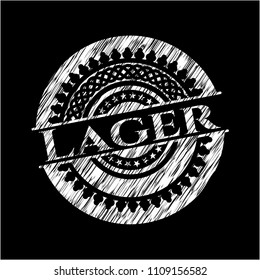 Lager on chalkboard