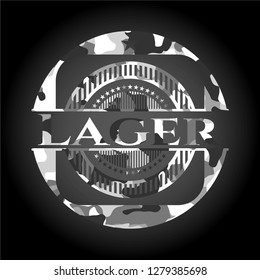 Lager on grey camo pattern