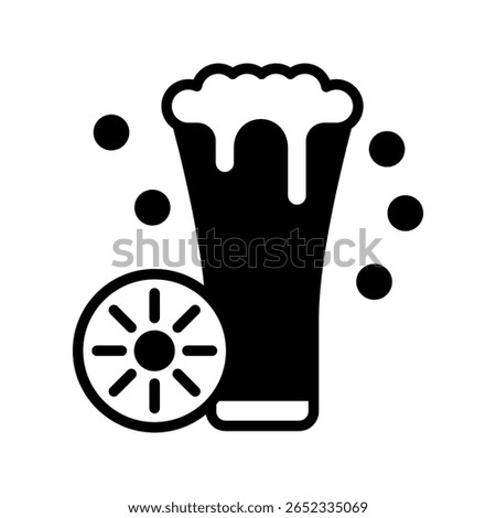 Lager Pint glyph icon, mini illustration for relaxation, party, pubs and bars UI, UX kit, app and web development, digital or print.
