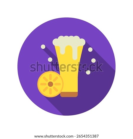 Lager Pint rounded flat color icon, mini illustration for relaxation, party, lifestyle, pubs and bars UI, UX kit, app and web development, digital or print.