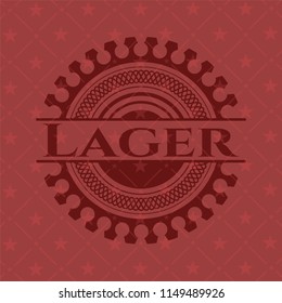 Lager realistic red emblem