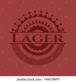Lager retro red emblem Lager retro red emblem