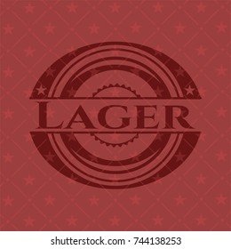 Lager retro style red emblem