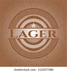 Lager retro wooden emblem